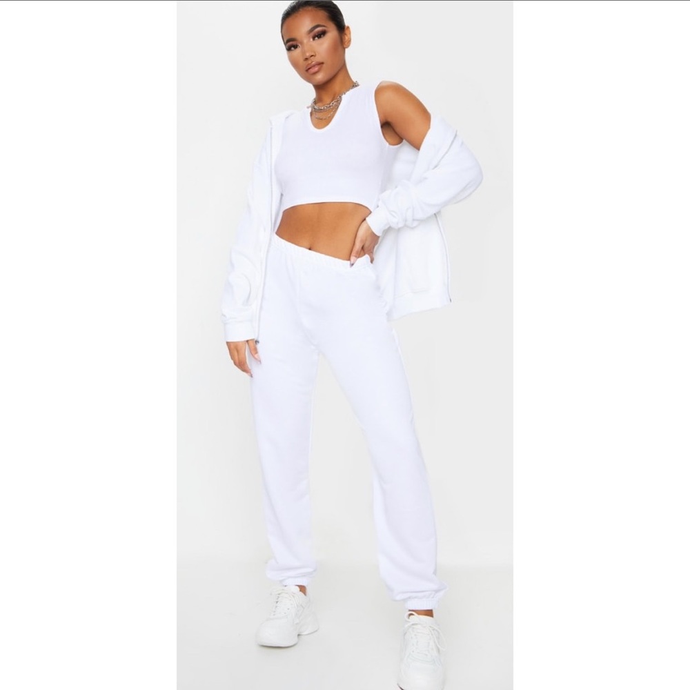PLT | White Basic Cuffed Hem Jogger